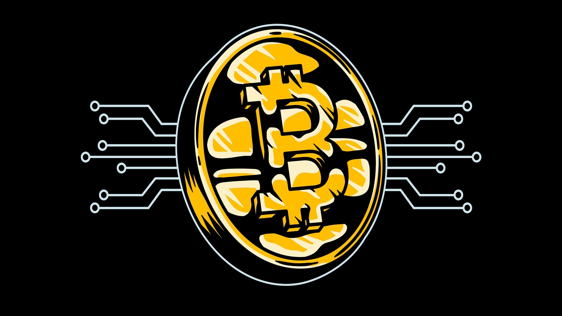 Hand drawn bitcoin icon illustration