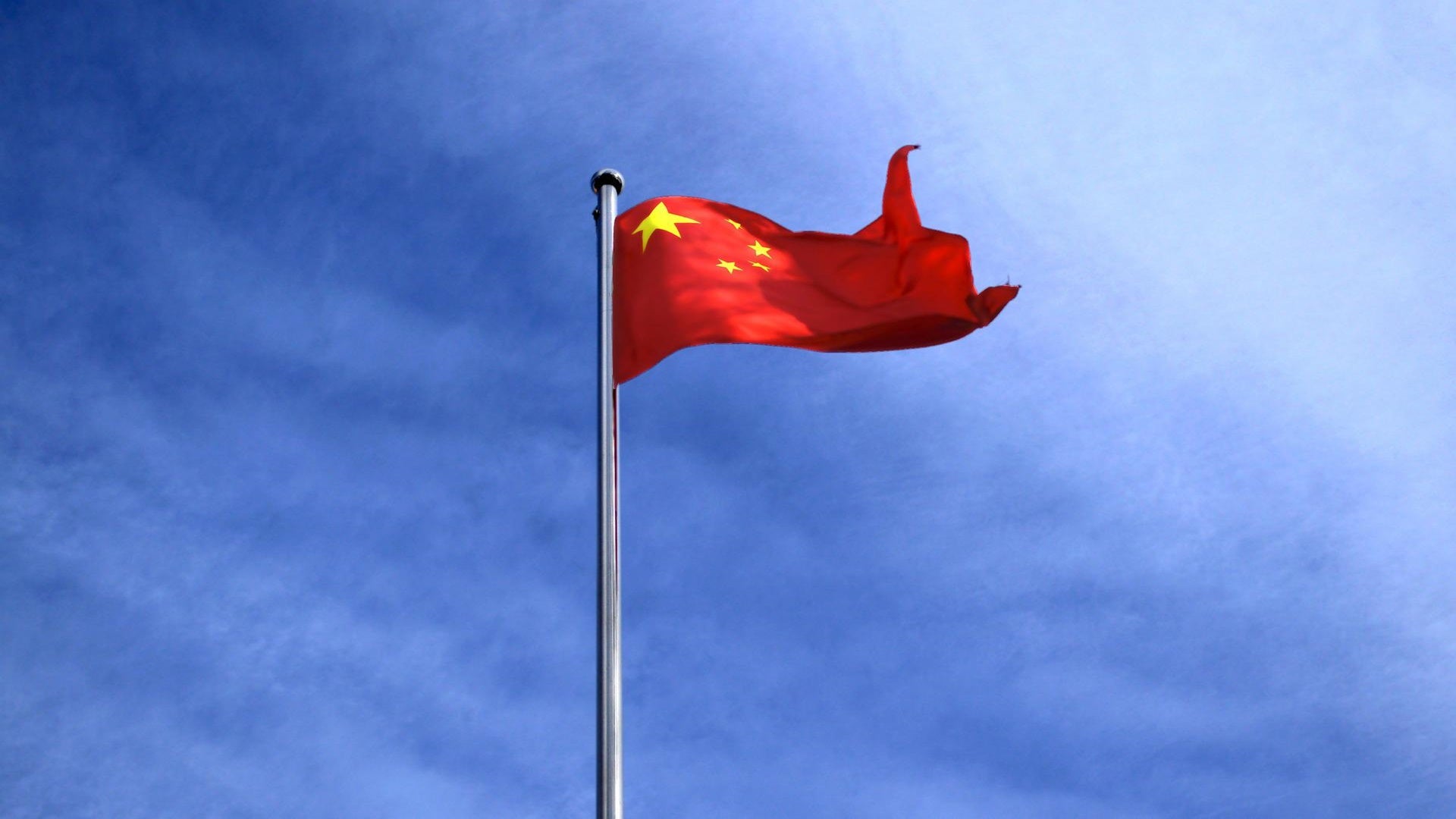 chinese flag on a blue sky
